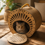 Wooden Cat House & Portable Carrier