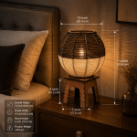Premium Handcrafted Woven Bedside Table Lamp – Warm Ambient Decorative Light