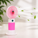 3-in-1 Rechargeable Mini Handheld Fan | Portable USB Cooling Fan (Pink, Purple & Green)