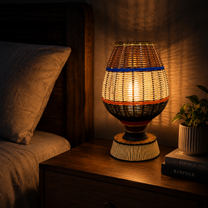 Handcrafted Decorative Bedside Table Lamp – Warm Ambient Light
