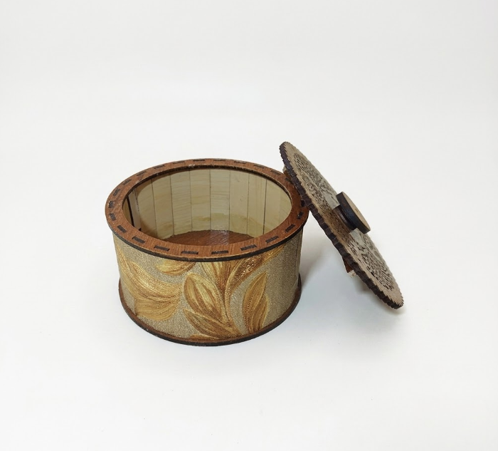 Wooden Round Ornament Box