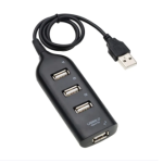 USB 2.0 Hi Speed Hub 4 Port Splitter Hub USB Adapter for PC Laptop Notebook Receiver Computer Peripherals Accessories -black