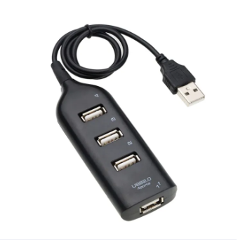 USB 2.0 Hi Speed Hub 4 Port Splitter Hub USB Adapter for PC Laptop Notebook Receiver Computer Peripherals Accessories -black